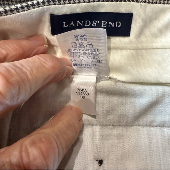 Lands’ End Houndstooth Dress Pants Cotton Pleated Cuffs Slacks Men’s Size 33x29 - Picture 12 of 12